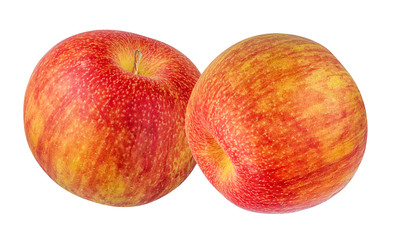 Fresh red apple isolated on white background with clipping path