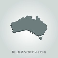 3D map of Australia, vector eps	