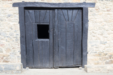 Naklejka na ściany i meble Black old stable door