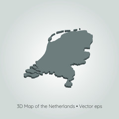 3D map of the Netherlands, vector eps	