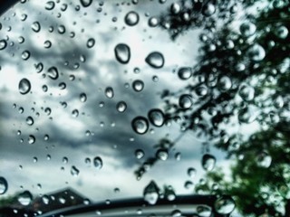 water drops on glass