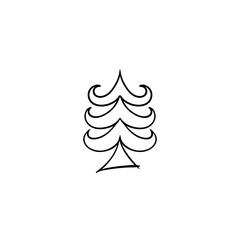 Christmas tree doodle pine tree sketch tree drawing holiday decoration star ornament retro xmas