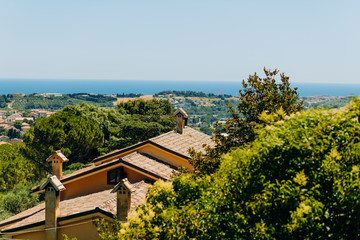 Landscapes of the sea town from a height