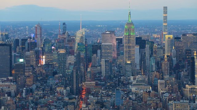 Looping day to night timelapse of New York, New York, United States 4K