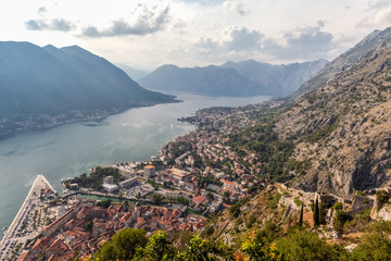 panorama of Kotor and Bay, Montenegro