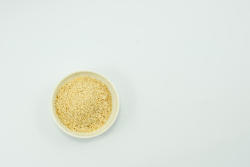 Fresh barley malts isolated on a white background.