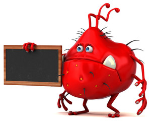 Fun 3D germ bug monster with a chalkboard