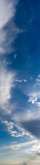 Fantastic clouds against blue sky, panorama