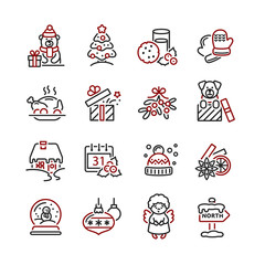 Set of Christmas icons for design and decoration