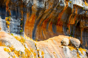 Colorful sandstone formations in the Lebanon mountains
