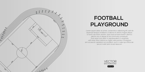 Detailed Football playground  , Architectural background , architectural plan vector 
