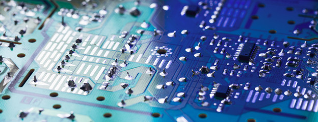close-up of electronic circuit board