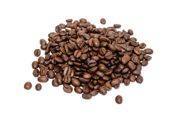 Coffee Beans isolated on background area for copy space.