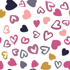 Hearts seamless pattern. Valentines Day backdrop. 14 february wallpaper.
