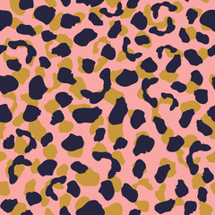 Abstract leopard skin seamless pattern. Modern animal fur wallpaper.