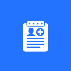 Fototapeta premium medical history, patient file icon