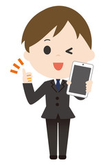 男性　スマートフォン　仕事　