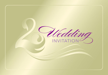 Golden wedding invitation