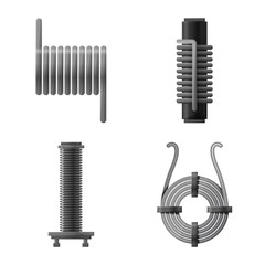 Vector illustration of spiral and pressure logo. Collection of spiral and compression stock symbol for web.