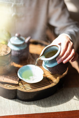 Chinese pouring tea