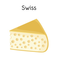 Vector design of chees and swiss logo. Web element of chees and piece stock symbol for web.
