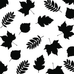 Black and white leaves pattern for textile, print, surface, fabric design