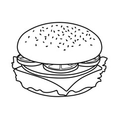 Isolated object of bun and cheese icon. Web element of bun and bacon stock symbol for web.