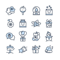 Set of Christmas icons for design and decoration