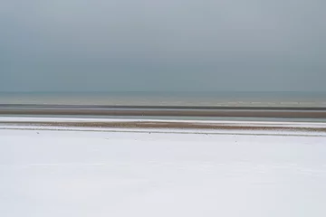 Zelfklevend Fotobehang Côte Nordzee sous la neige © Agathe Houdayer