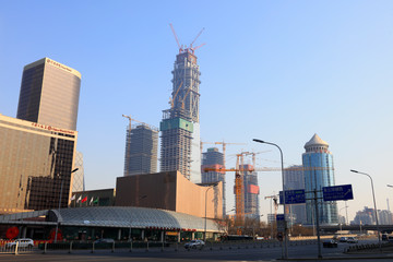 Zhongguo Zun in construction, Beijing, China