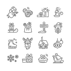 Set of Christmas icons for design and decoration