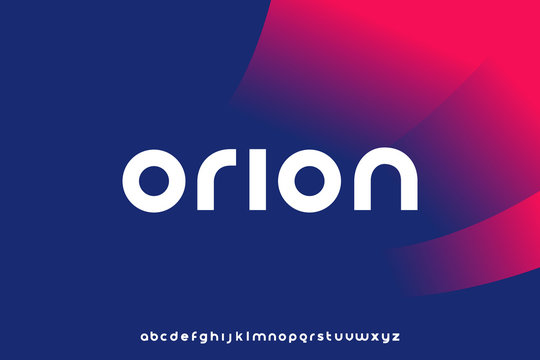Orion, Abstract technology science alphabet lowercase font. digital space typography vector illustration design