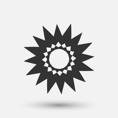 Vector creative icon - floral decorative element, geometric design. Round flower sign