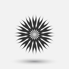 Vector creative icon - floral decorative element, geometric design. Round flower sign