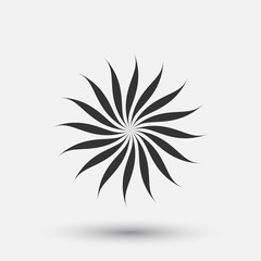 Obraz premium Vector creative icon - floral decorative element, geometric design. Round flower sign