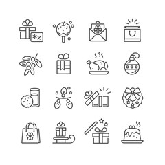 Set of Christmas icons for design and decoration
