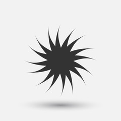 Vector creative icon - sun decorative element, geometric design. Round star sign