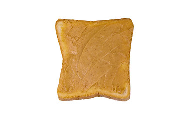 Sandwich with peanut butter isolated on a white background