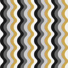 Vector seamless striped wavy pattern. Stylish abstract colorful retro background. Creative repeatable curve texture