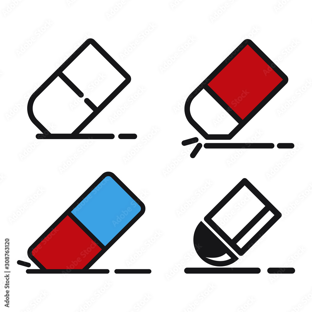 Aufkleber Eraser icon template color editable. Eraser symbol vector sign isolated on white background. Simple logo vector illustration for graphic and web design.