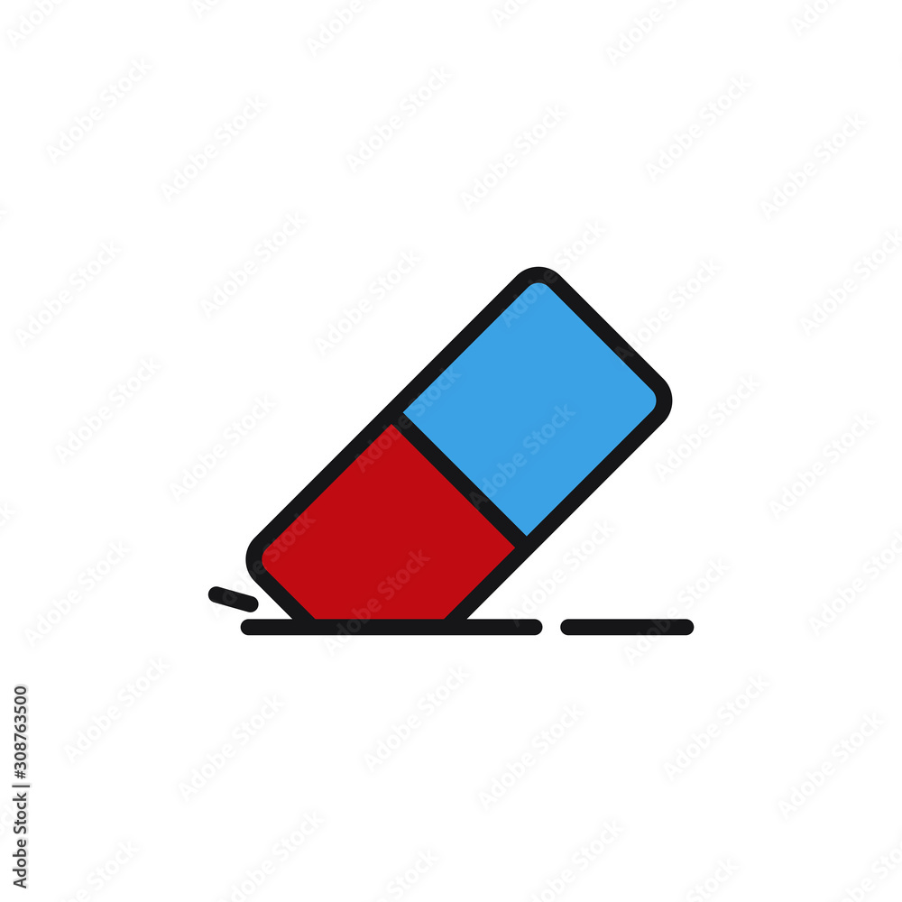 Poster eraser icon template color editable. eraser symbol vector sign isolated on white background. simple 