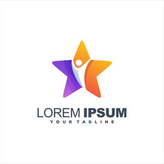 Obraz premium awesome star people logo design