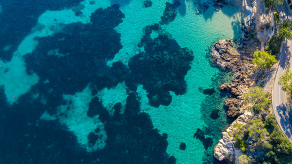 pier in the sea in the lagoon Majorca Spain