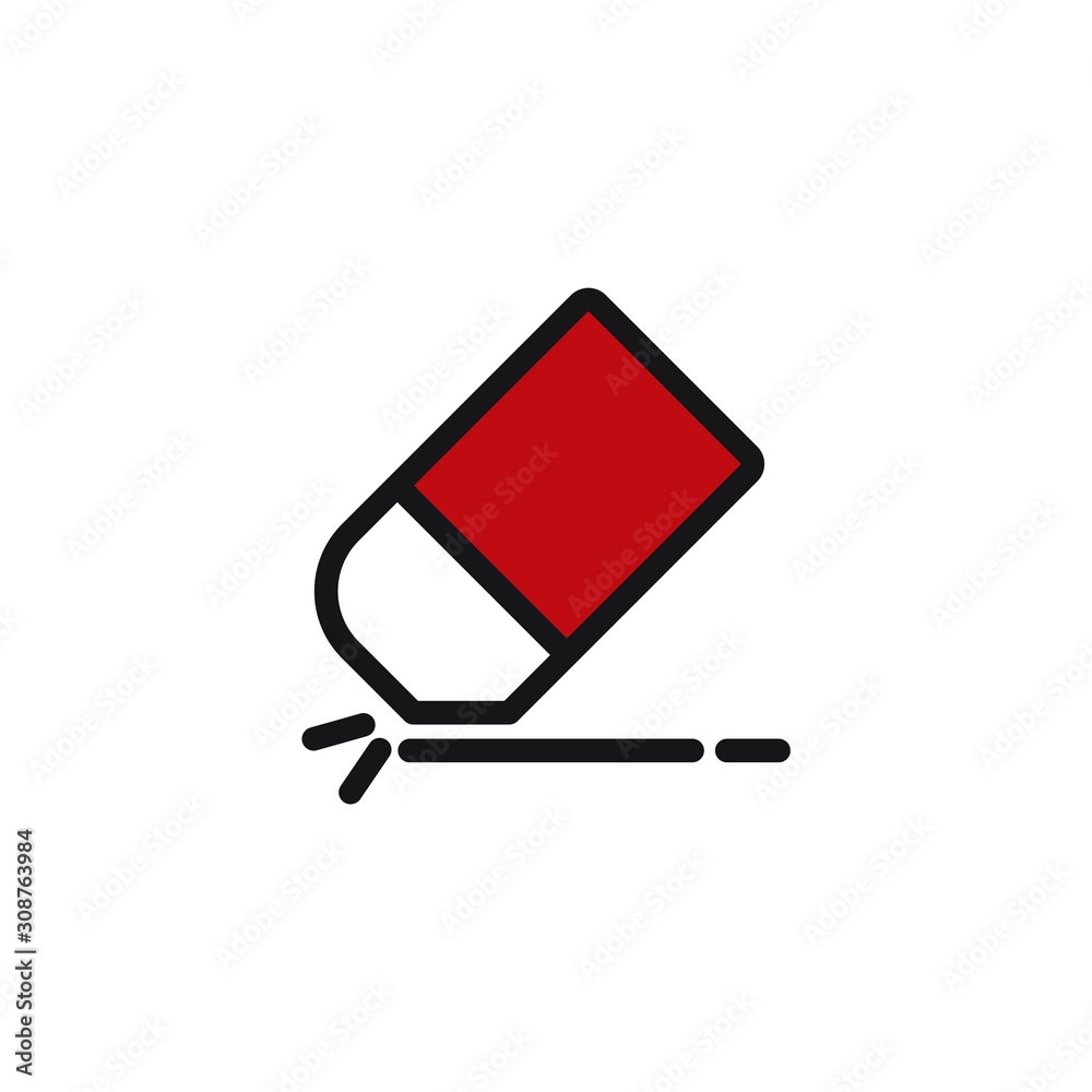 Aufkleber Eraser icon template color editable. Eraser symbol vector sign isolated on white background. Simple logo vector illustration for graphic and web design.