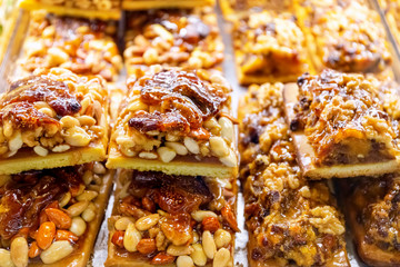 Typical Italian dessert, artisan nougat.