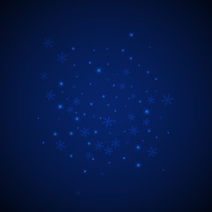 Sparse glowing snow Christmas background. Subtle f