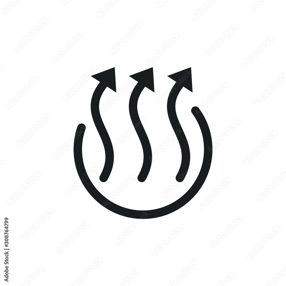 Aufkleber heat icon template color editable. heat arrow up concept symbol vector sign isolated on white backgr