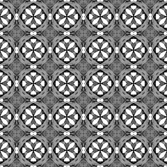 Black and white geometric seamless pattern. Hand d