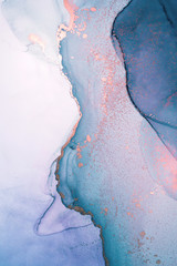 Alcohol ink sea texture. Contemporary art. Abstract art background. Multicolored bright texture. Fragment of artwork. Modern art. Inspired by the sky, as well as steam and smoke. Trendy wallpaper.
