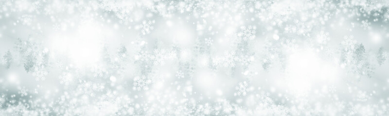white and gray Christmas light with snowflake bokeh background, Winter backdrop wallpaper.